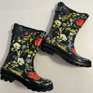 Merona floral rain boots size 7
